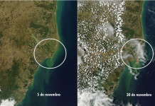 Satélite da Nasa monitora foz do Rio Doce