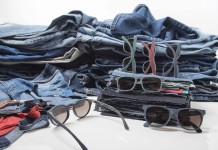 Jeans velhos se transformam em óculos de sol