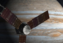 Juno e Júpiter – um amor visto da Terra Sonda Juno com planeta Júpiter ao fundo