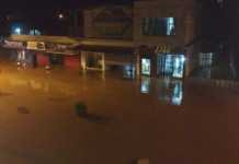 Temporal rompe açude e alaga cidade no Rio Grande do Sul