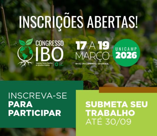 Submissão de trabalhos para Congresso do Instituto Brasil Orgânico vai até 30 de setembro